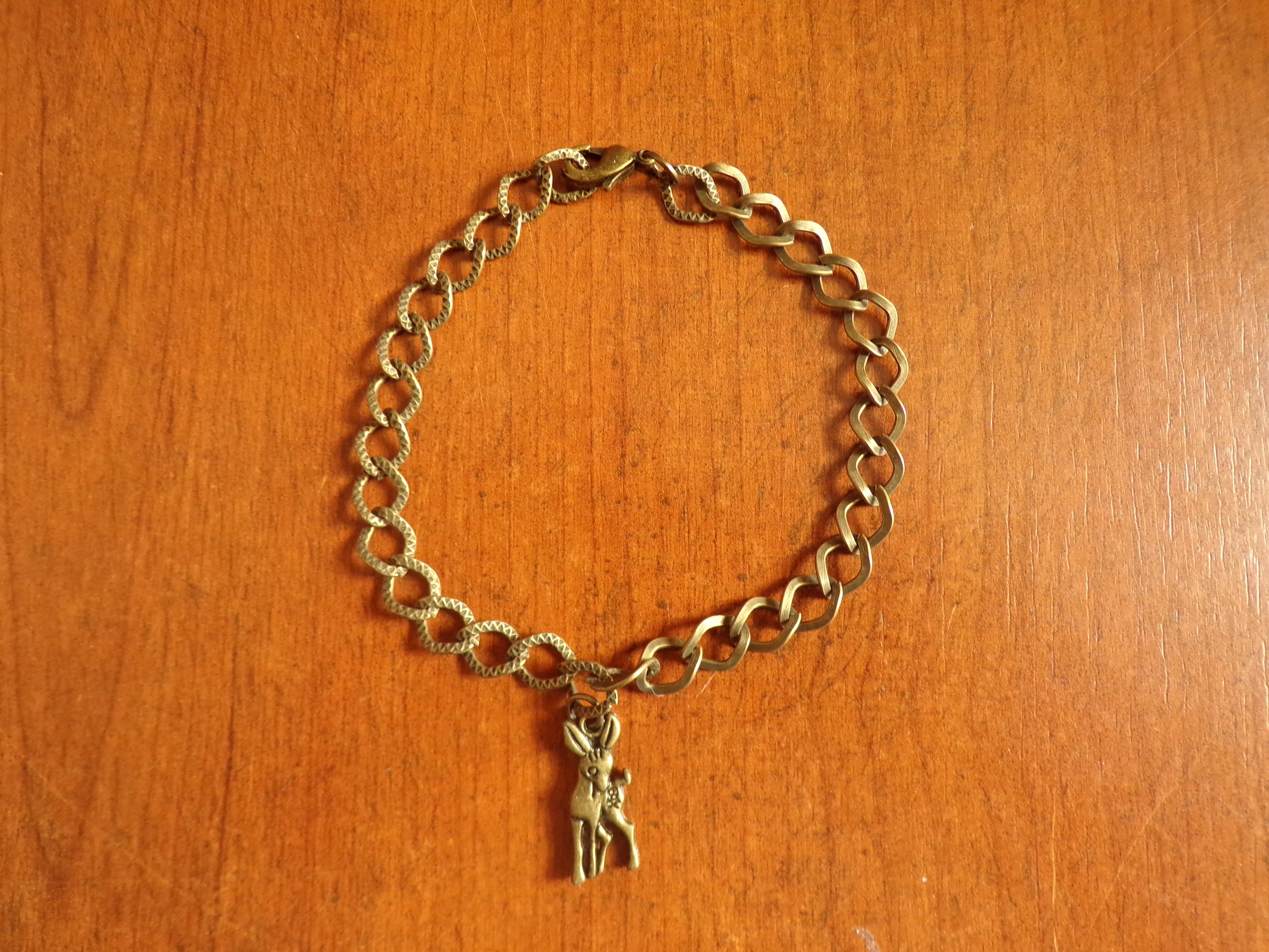 bracelet couleur bronze 20,5 cm faon 19 x 10 mm